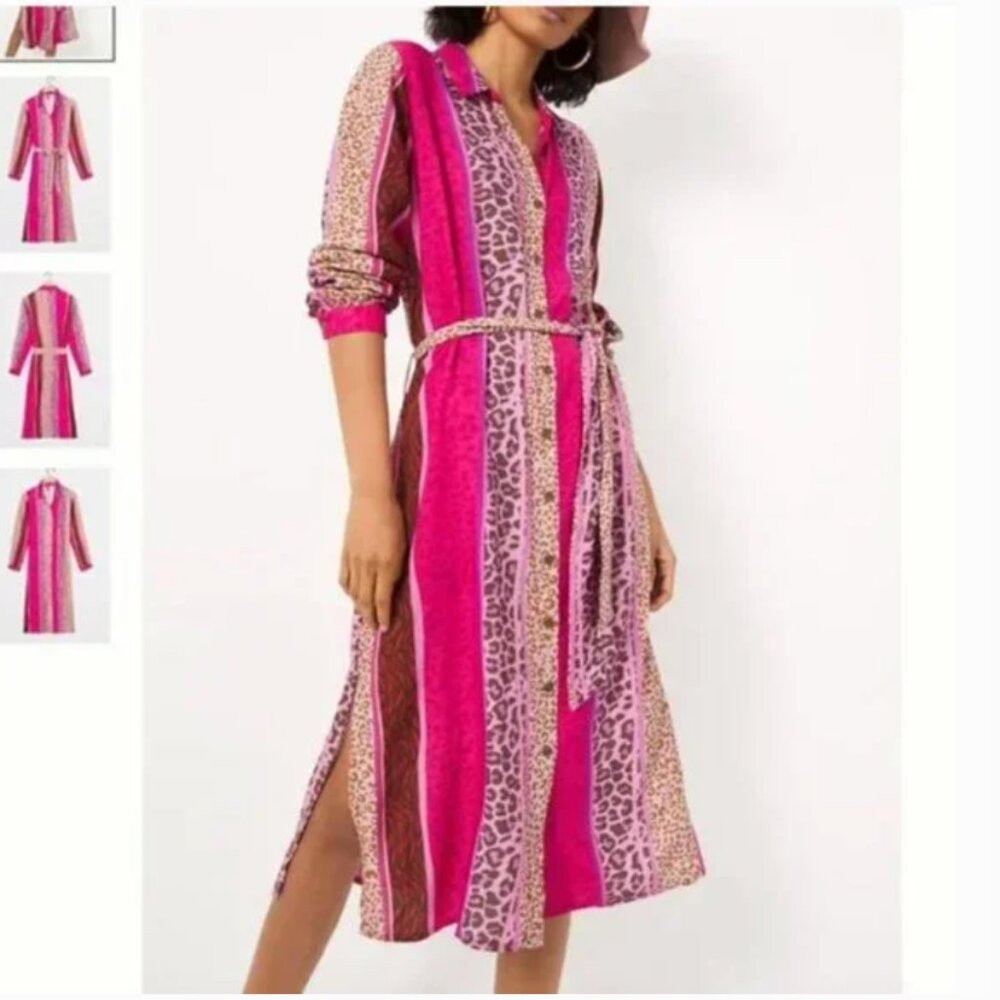 ⭐️ Renela Leopard Animal Cat Striped Boho Peasant Hipster Hippie Art Farm Dress